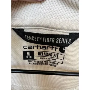Carhartt Tencel Fiber Series Women's Half-Zip Pullover Sweatshirt Cream Medium thumbnail 6