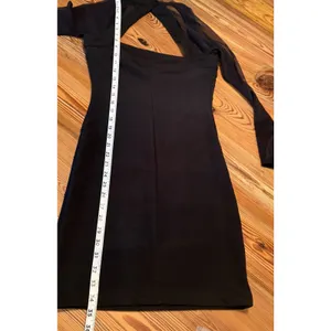 Vtg Moda International Mini Dress‎ Sz XS Black Bodycon Mesh LBD Cocktails Party thumbnail 12