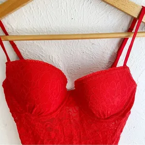VICTORIA'S SECRET The Lacie Red Push Up Slip Sz Medium thumbnail 2