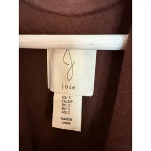 Joie brown wool double breasted peacoat size small thumbnail 3