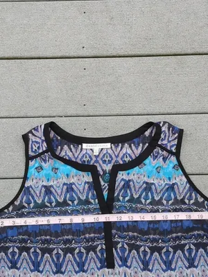 Daniel Rainn V-Neck Sheer High Low Sleeveless Blouse thumbnail 11