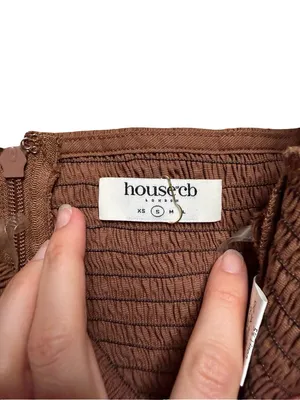 🤎 House of CB Lavanna Cocoa Puff Sleeve Cropped Top Size S NWOT 🤎 thumbnail 4