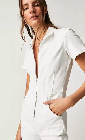 Free People We The Free Jayde Flare Denim Jumpsuit thumbnail 4