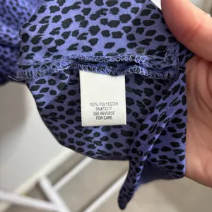 Apt. 9 Purple and Black Dalmatian Print Ruffle Sleeve Blouse thumbnail 6