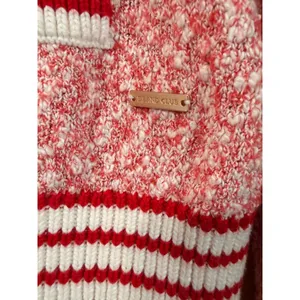 Vintage E-Land Club Marled Knit Cardigan Womens M Red White Button Front Varsity thumbnail 7