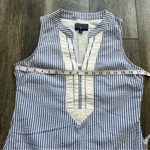 DUFFIELD LANE Grand Dress in Blue Seersucker Size Small thumbnail 8