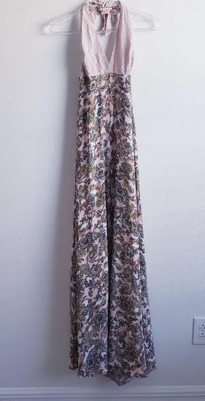 Victoria's Secret Silky Halter Maxi Floral Dress thumbnail 1