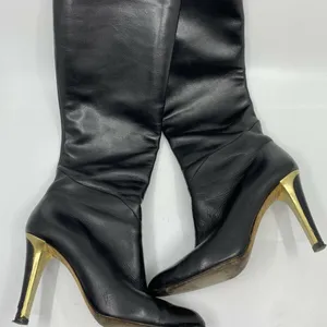 JIMMY CHOO Black Leather Knee high boots 7.5 thumbnail 12