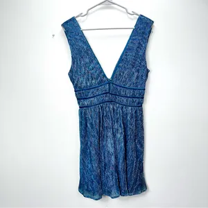 Lulus Smokeshow Teal Metallic Sleeveless‎ Mini Dress MEDIUM thumbnail 6