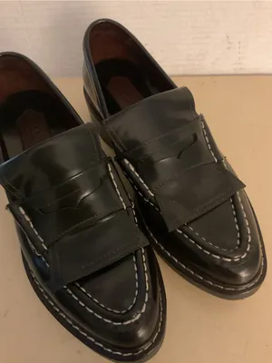 rag & bone women Black Leather platform loafer heel shoes US 7.5 thumbnail 3