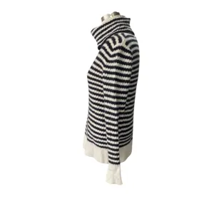 Banana Republic Italian Filpucci Yarn Turtleneck Sweater Small Black Beige⁠ thumbnail 4