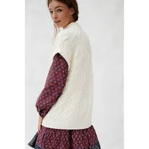 Anthropologie MAEVE Cybil Cable Sweater Vest Chunky Knit Size Small XS S thumbnail 2