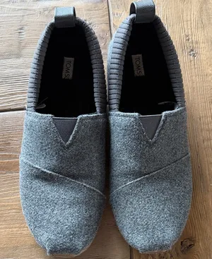 TOMS Charcoal Wool Slip-Ons thumbnail 1