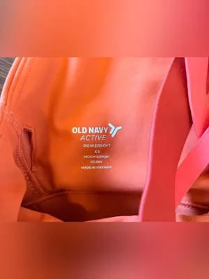 Old Navy Medium-Support PowerSoft Strappy Sports Bra in Coral Pink six XS thumbnail 3