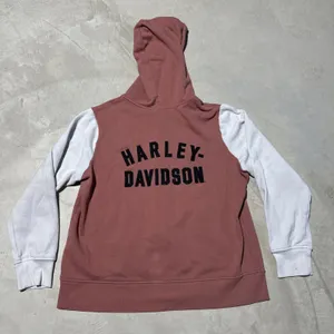 Harley Davidson Women's SZ 2XL Light Pink Hooded Zippered Sweater Embroidered thumbnail 1