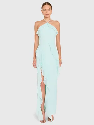 Amanda Uprichard Alessandra Maxi Dress in Celadon M thumbnail 3