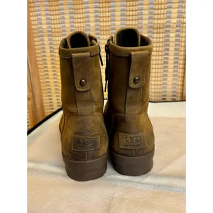 UGG Australia Ashbury Suede brown leather lace up combat boots sherpa lined shoe thumbnail 8