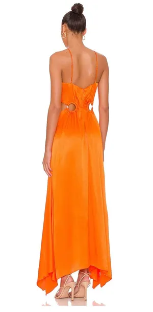 Visitant Maxi Dress in Papaya thumbnail 2