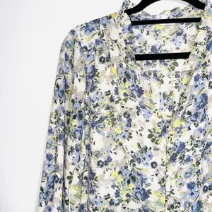 Maurices Cream Multicolor Ditsy Floral Print Ruffle Smock Blouse thumbnail 4