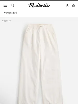 Madewell The Harlow White Wide-Leg Pants Size 30 thumbnail 5