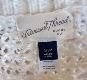 Crochet Sweater Beige Fringe One Size XS S M L thumbnail 10