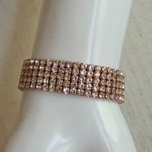 Ellen Tracy Rose Gold Tone Crystal Stretch Watch thumbnail 3