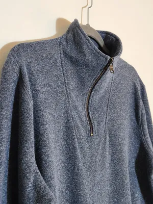 Banana Republic Womens Heather Blue Quarter Zip Pullover Sweater Size Large thumbnail 3