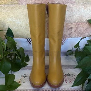 NEW Frye Women’s Camryn Leather Tall Pull-On Banana Knee-High Heel Boots Size 10 thumbnail 3