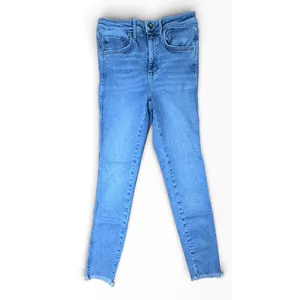 Free People We The Free Twenty Eight High Rise Skinny Jeans Raw Hem Blue Size 28 thumbnail 3