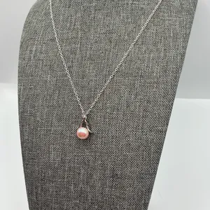 Pink Pearl Christmas Tree Pendant Necklace thumbnail 3