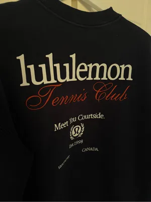 Lululemon Heavyweight Fleece Pullover Tennis Club Navy Blue Sweatshirt Oversized thumbnail 7