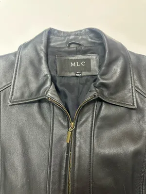 MLC Black Leather Zipper Jacket with Pockets and Acetate Lining | Size XL thumbnail 11