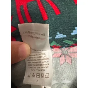 Hanna Andersson Soft‎ Womens XL Tencel Pajama Set Green Red Reindeer Fair Isle thumbnail 5