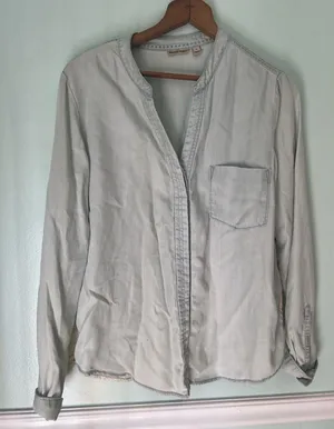 Anthropologie Holding Horses Shirt M‎ Dimanche Pearl Snap Button Up Long Sleeve Western thumbnail 1