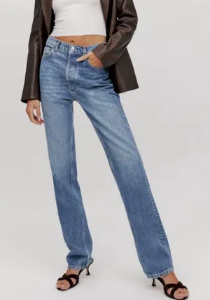 Reformation | Cynthia High Rise Striaght Long Jeans thumbnail 1