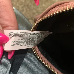 Kate Spade Dawn Nylon Pink Belt Bag Waist Fanny Pack rose color black gold trim thumbnail 7