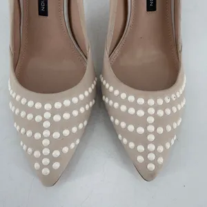 French Connection Pump Women Size 41 10.5 Beige‎ Studded Pointed Toe Stiletto thumbnail 11
