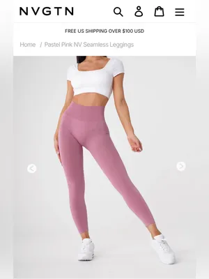 NVGTN Pastel Pink NV Seamless Leggings sz XS thumbnail 4