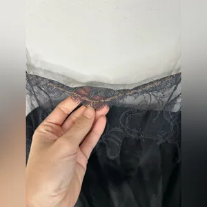 Victoria’s Secret Black Lace Trim Slip Dress Cami XS Sheer Lingerie thumbnail 3