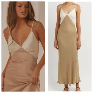 Peppermayo Kamala Contrast Maxi Dress Size 2 Satin Champagne And Ivory Wedding thumbnail 3