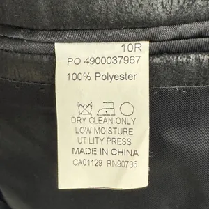 DKNY Black Faux Leather Textured Blazer Jacket Womens Size 10R Two Button Career thumbnail 7