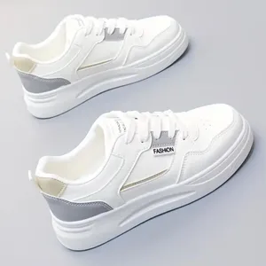 Women's White Gray Platform Chunky Athletic Fashion‎ Sneaker Shoes, Size 7 thumbnail 1