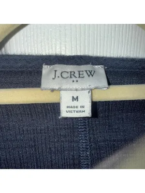 J.crew textured navy button up top with tie detail #minimalist #officewear thumbnail 3
