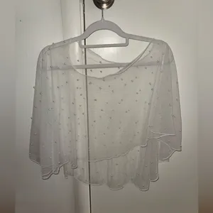 Etsy Ivory Bridal Pearl Cape Wedding Shawl thumbnail 5