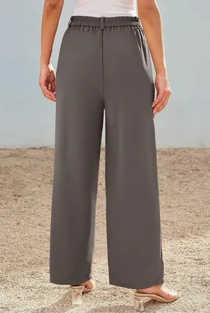 NEW LILLUSORY Wide Leg Dress Pants High Waisted Dressy Trousers L thumbnail 6