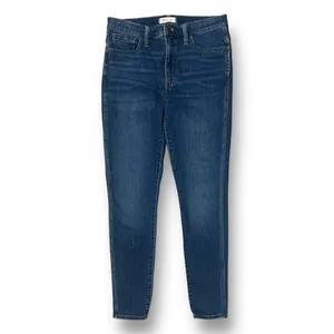 Madewell 10"‎ High Rise Roadtripper 30 Skinny Jeans Dark Wash Stretch Blue Denim thumbnail 7