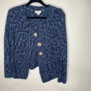 Vintage Blue Cottagecore Cardigan Sweater Sz Medium thumbnail 5