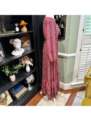 Anthropologies Chaudry Boho Paisley Smocked Waist Maxi Dress - Size Small thumbnail 6