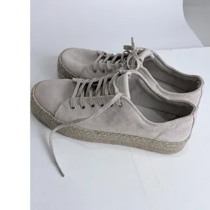 NWT Tretorn Eve 2 Suede Espadrille Platform Sneakers Metallic Beige 9‎ thumbnail 2