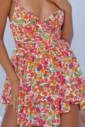 Princess Polly Pink and Orange Mini Sundress thumbnail 1